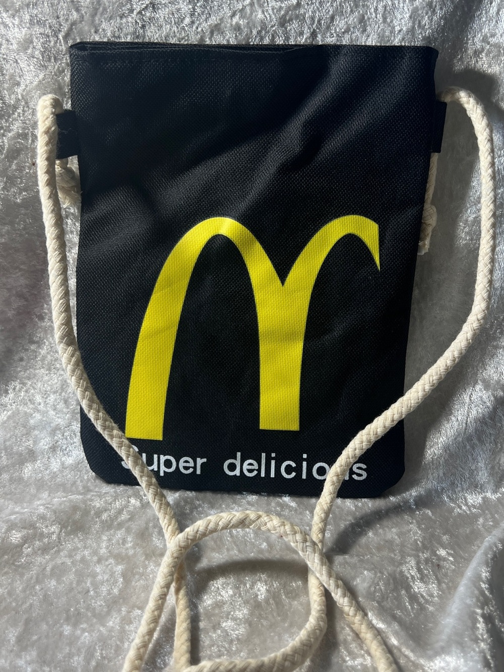 Black Crossbody Bag with Yellow Logo - Men Bags